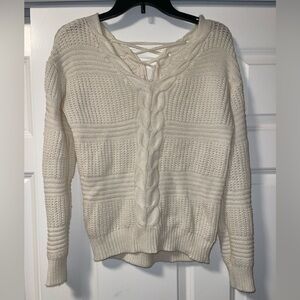 No Boundaries white knit sweater, size Small